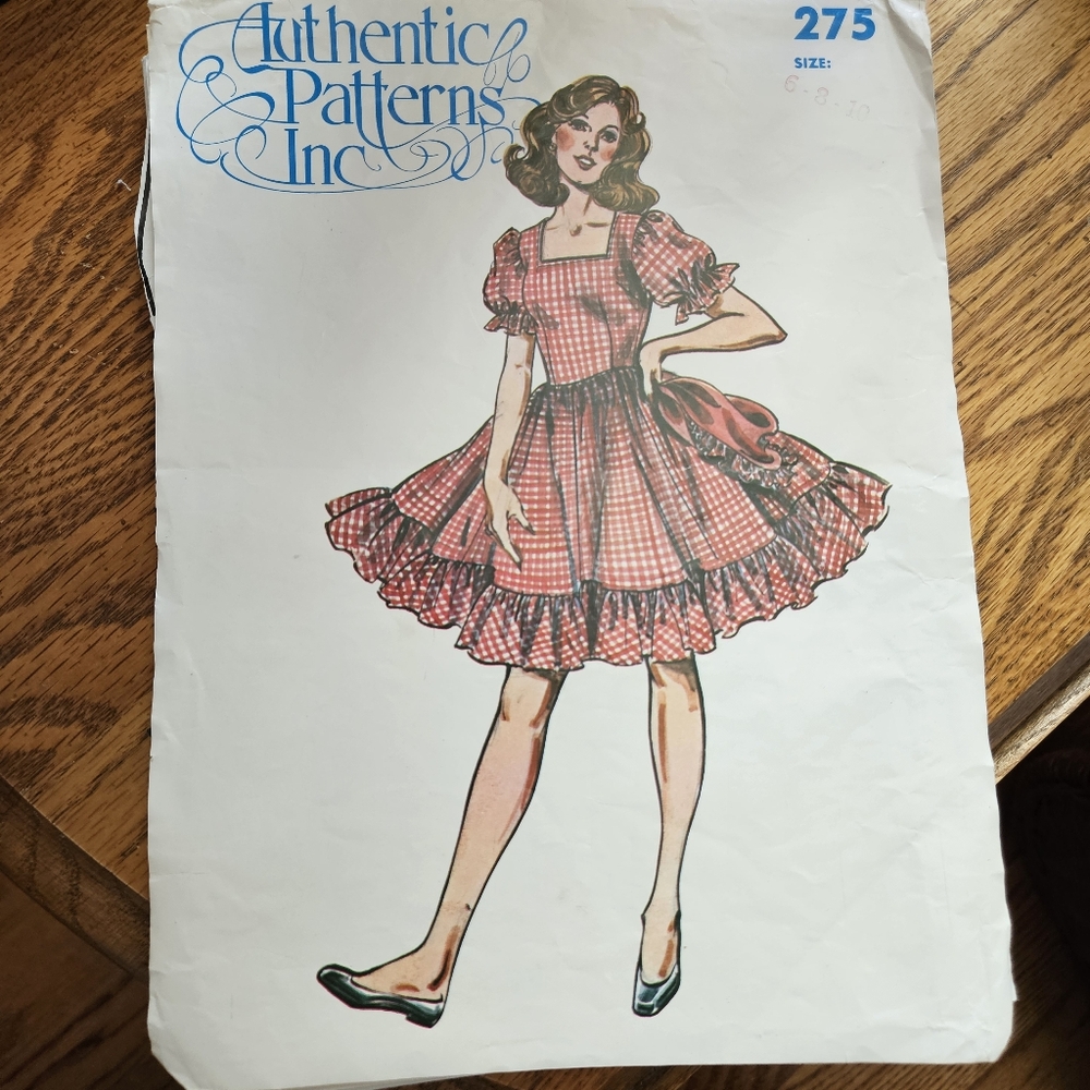 Authentic Square Dance Dress Pattern 275 Sizes 6, 8, 10 Cut To Largest Size